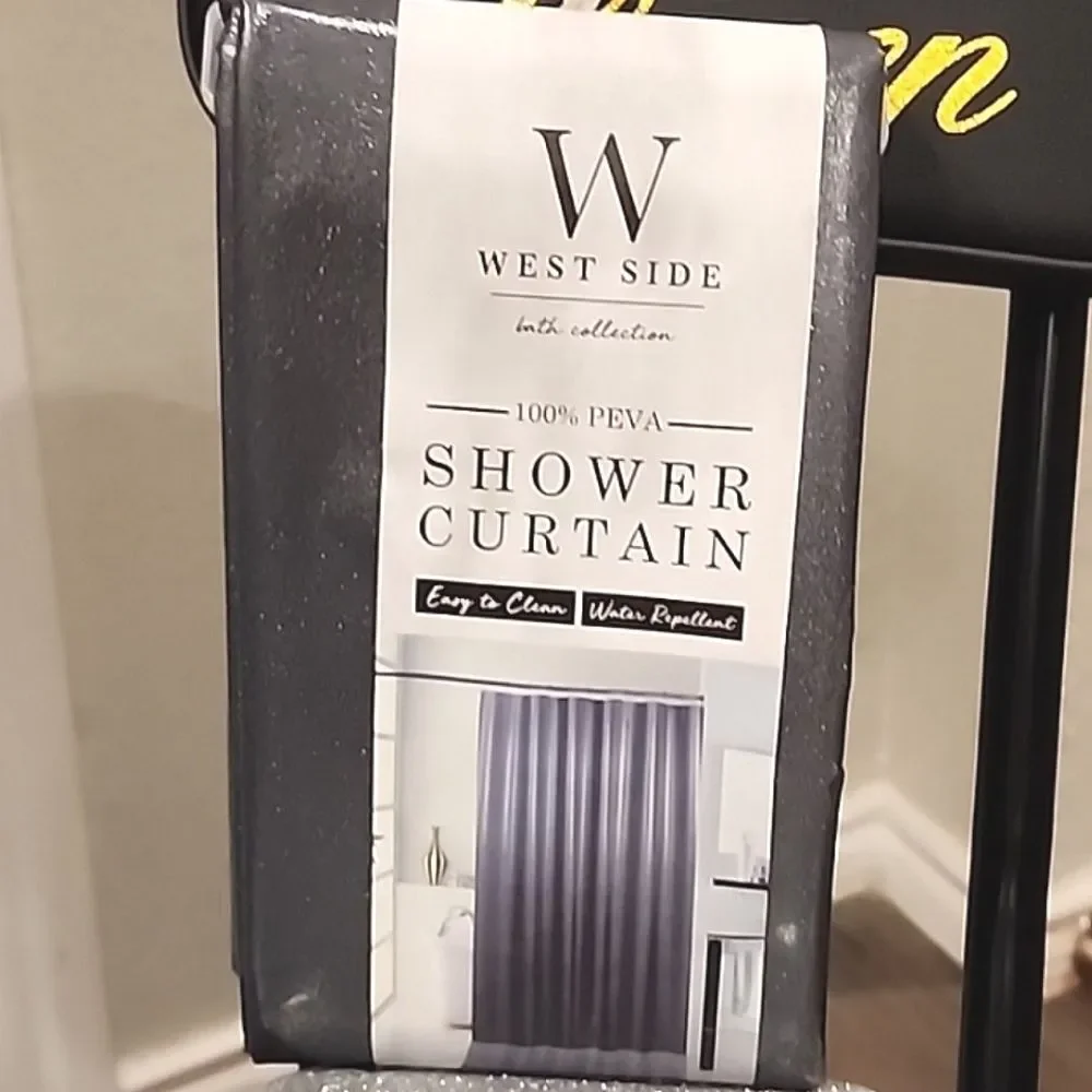 West Side Bath Collection Shimmer Glitter PEVA Shower Curtain